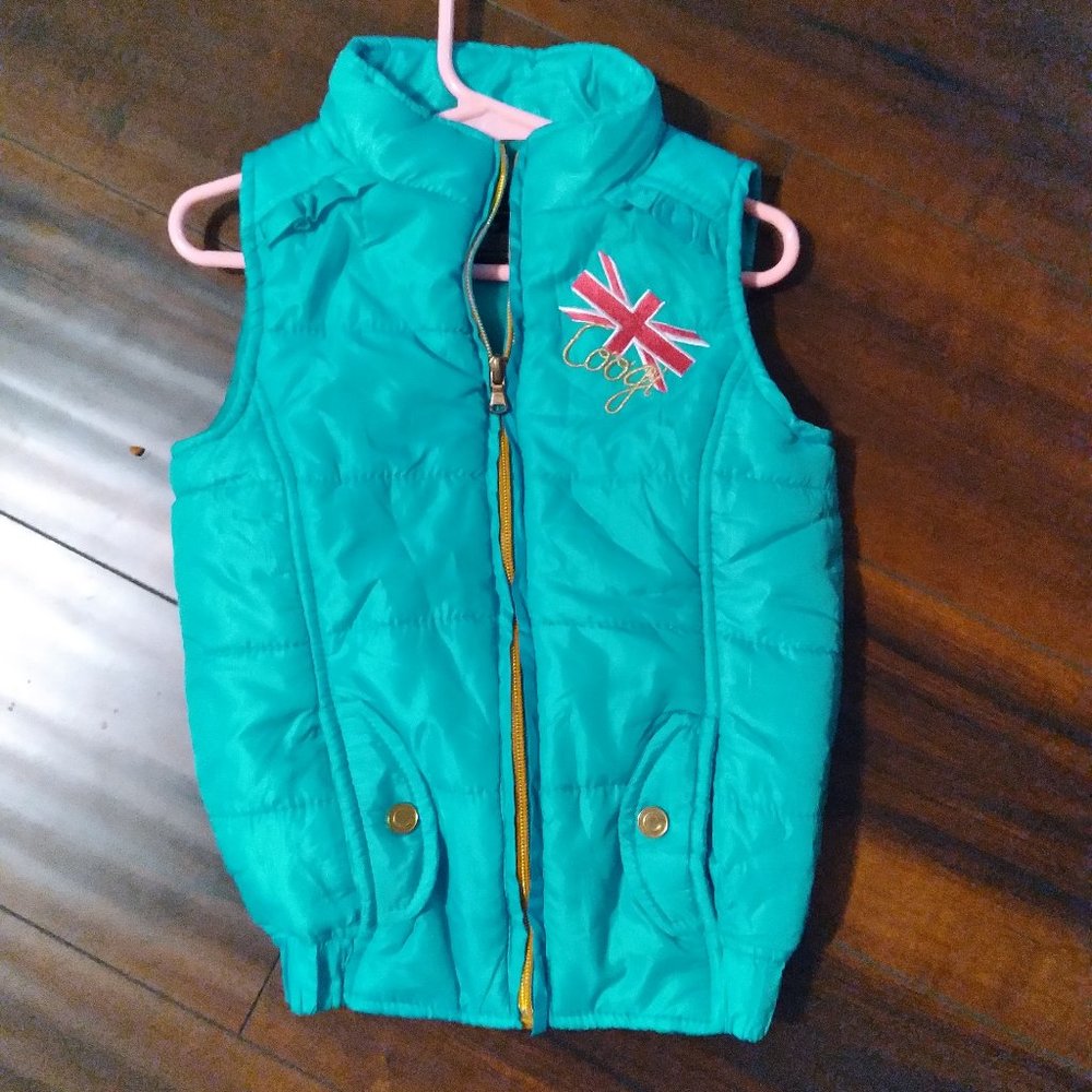 COOGI Kids (Girl) Puffer Vest Tiffany Blue, zip up childrens jacket